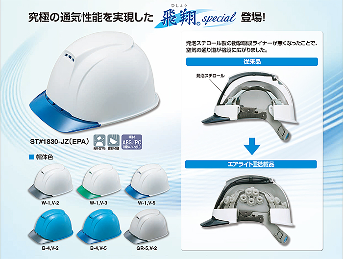 タニザワ｜＜40個セット＞エアライト 保護帽 ヘルメット 161-JZV V-2（EPA） - 1